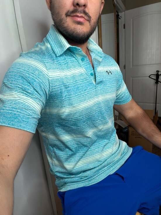 Under Armour Other - Under Armour Loose Heat Gear Striped Polo Shirt Men's